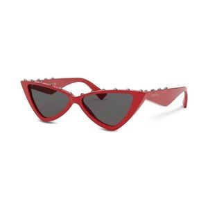 Valentino Cat Eye Sunglasses Red Rockstud